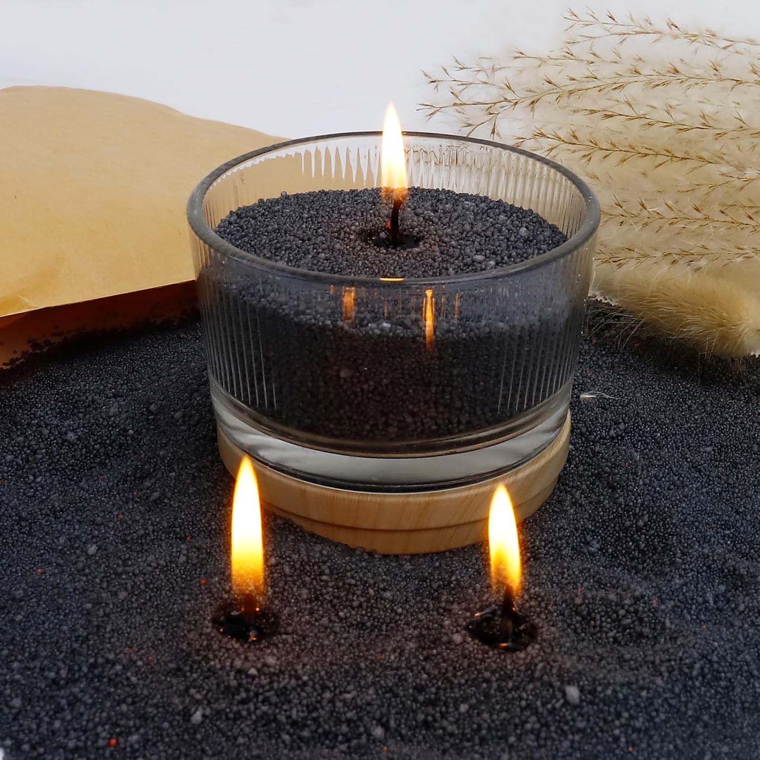 Candle Supplies Wholesale - Czarny piasek do świec z knotem,
